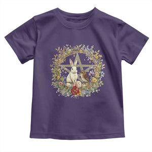 Ostara Blessing Pagan Eostre Easter Day Toddler T Shirt Rabbit Bird Wiccan Pentagram TS11 Purple Print Your Wear
