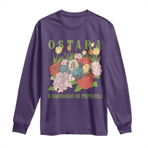 Ostara Eostre Easter Day Long Sleeve Shirt O Equinoccio De Primavera Eggs Flowers TS11 Purple Print Your Wear