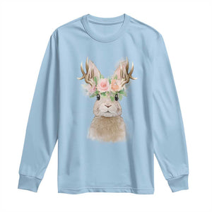 Ostara Pagan Eostre Easter Day Long Sleeve Shirt Rabbit Wolpertinger Spring Equinox Festival TS11 Light Blue Print Your Wear