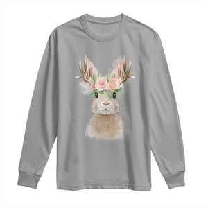 Ostara Pagan Eostre Easter Day Long Sleeve Shirt Rabbit Wolpertinger Spring Equinox Festival TS11 Sport Gray Print Your Wear