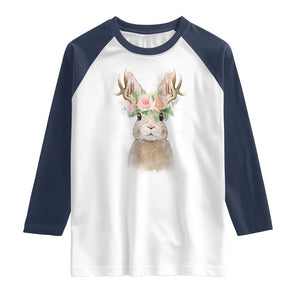 Ostara Pagan Eostre Easter Day Raglan Shirt Rabbit Wolpertinger Spring Equinox Festival TS11 White Navy Print Your Wear