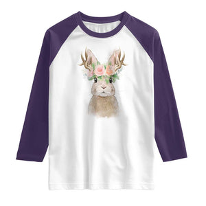 Ostara Pagan Eostre Easter Day Raglan Shirt Rabbit Wolpertinger Spring Equinox Festival TS11 White Purple Print Your Wear