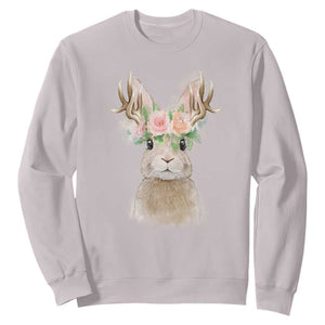 Ostara Pagan Eostre Easter Day Sweatshirt Rabbit Wolpertinger Spring Equinox Festival TS11 Ice Gray Print Your Wear