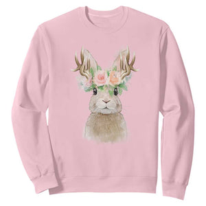 Ostara Pagan Eostre Easter Day Sweatshirt Rabbit Wolpertinger Spring Equinox Festival TS11 Light Pink Print Your Wear