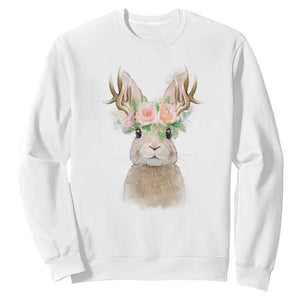 Ostara Pagan Eostre Easter Day Sweatshirt Rabbit Wolpertinger Spring Equinox Festival TS11 White Print Your Wear