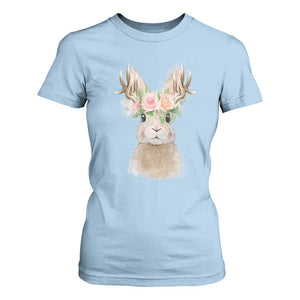 Ostara Pagan Eostre Easter Day T Shirt For Women Rabbit Wolpertinger Spring Equinox Festival TS11 Light Blue Print Your Wear