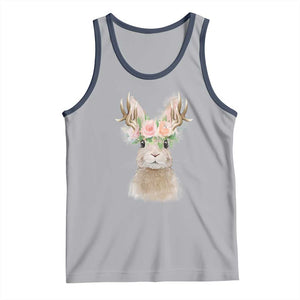 Ostara Pagan Eostre Easter Day Tank Top Rabbit Wolpertinger Spring Equinox Festival TS11 Athletic Heather Navy Print Your Wear