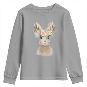Ostara Pagan Eostre Easter Day Youth Sweatshirt Rabbit Wolpertinger Spring Equinox Festival TS11 Sport Gray Print Your Wear