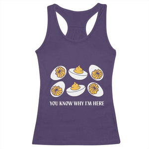 Funny Easter Day Thanksgiving Deviled Egg Racerback Tank Top You Know Why I'm Here TS11 Purple Print Your Wear
