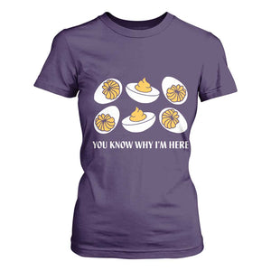 Funny Easter Day Thanksgiving Deviled Egg T Shirt For Women You Know Why I'm Here TS11 Purple Print Your Wear