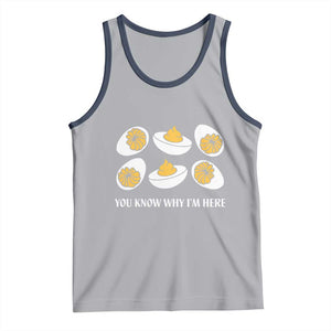 Funny Easter Day Thanksgiving Deviled Egg Tank Top You Know Why I'm Here TS11 Athletic Heather Navy Print Your Wear
