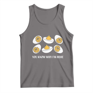 Funny Easter Day Thanksgiving Deviled Egg Tank Top You Know Why I'm Here TS11 Deep Heather Print Your Wear