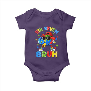 67 Autism Awareness Baby Onesie Funny Six Seven Bruh Autistic Puzzle Kids Boys TS11 Purple Print Your Wear