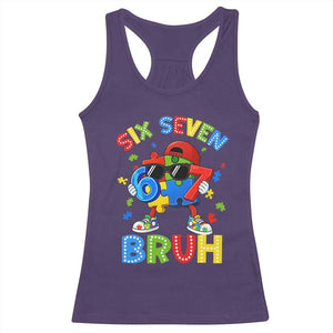 67 Autism Awareness Racerback Tank Top Funny Six Seven Bruh Autistic Puzzle Kids Boys TS11 Purple Print Your Wear