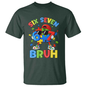 67 Autism Awareness T Shirt Funny Six Seven Bruh Autistic Puzzle Kids Boys TS11 Dark Forest Green Print Your Wear