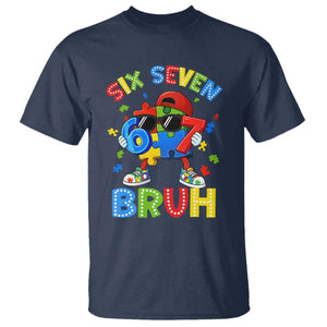 67 Autism Awareness T Shirt Funny Six Seven Bruh Autistic Puzzle Kids Boys TS11 Navy Print Your Wear