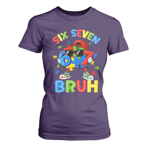 67 Autism Awareness T Shirt For Women Funny Six Seven Bruh Autistic Puzzle Kids Boys TS11 Purple Print Your Wear