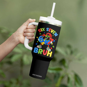 67 Autism Awareness Tumbler With Handle Funny Six Seven Bruh Autistic Puzzle Kids Boys TS11 Print Your Wear