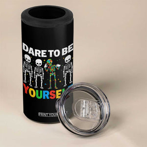 Autism Awareness 67 4 in 1 Can Cooler Tumbler Dare To Be Yourself Six Seven Autism Skeleton TS11 Print Your Wear