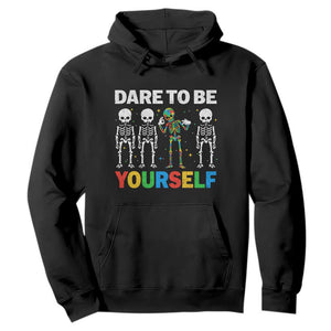 Autism Awareness 67 Hoodie Dare To Be Yourself Six Seven Autism Skeleton TS11 Black Print Your Wear