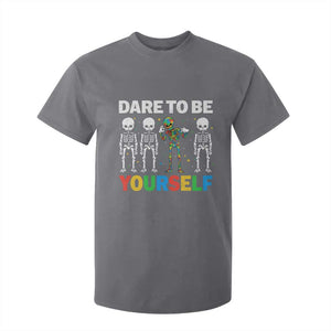 Autism Awareness 67 T Shirt For Kid Dare To Be Yourself Six Seven Autism Skeleton TS11 Charcoal Print Your Wear