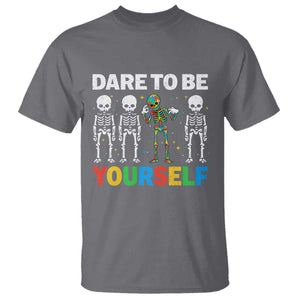 Autism Awareness 67 T Shirt Dare To Be Yourself Six Seven Autism Skeleton TS11 Charcoal Print Your Wear