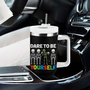 Autism Awareness 67 Tumbler With Handle Dare To Be Yourself Six Seven Autism Skeleton TS11 Print Your Wear