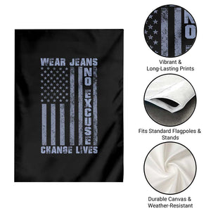 Denim Day Awareness Garden Flag Wear Jeans No Excuse Change Lives Vintage American Flag TS11 Print Your Wear