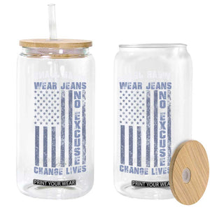 Denim Day Awareness Glass Can Wear Jeans No Excuse Change Lives Vintage American Flag TS11 Print Your Wear