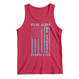 Denim Day Awareness Tank Top Wear Jeans No Excuse Change Lives Vintage American Flag TS11 Red Print Your Wear