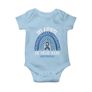Denim Day Awareness Baby Onesie In April We Wear Jeans Rainbow TS11 Light Blue Print Your Wear