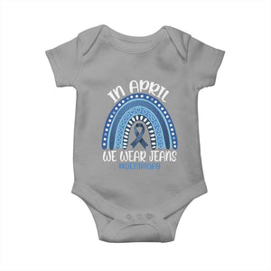 Denim Day Awareness Baby Onesie In April We Wear Jeans Rainbow TS11 Sport Gray Print Your Wear