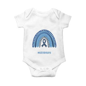 Denim Day Awareness Baby Onesie In April We Wear Jeans Rainbow TS11 White Print Your Wear