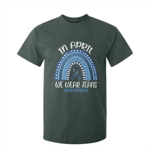 Denim Day Awareness T Shirt For Kid In April We Wear Jeans Rainbow TS11 Dark Forest Green Print Your Wear