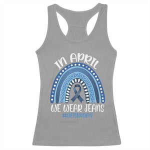 Denim Day Awareness Racerback Tank Top In April We Wear Jeans Rainbow TS11 Sport Gray Print Your Wear