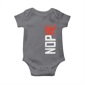No Kings Protest Nope Funny Political Satire Baby Onesie TS11 Charcoal Print Your Wear