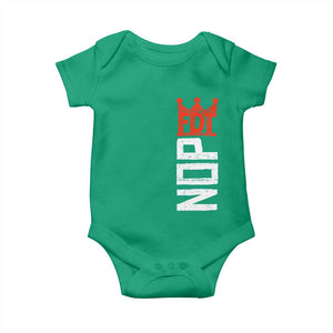 No Kings Protest Nope Funny Political Satire Baby Onesie TS11 Irish Green Print Your Wear