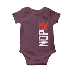 No Kings Protest Nope Funny Political Satire Baby Onesie TS11 Maroon Print Your Wear