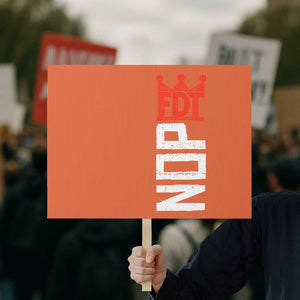 No Kings Protest Nope Funny Political Satire Protest Sign TS11 Horizontal 18" × 24" Orange Print Your Wear