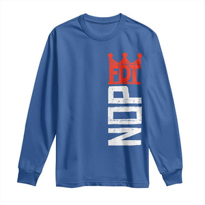 No Kings Protest Nope Funny Political Satire Long Sleeve Shirt TS11 Royal Blue Print Your Wear