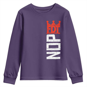 No Kings Protest Nope Funny Political Satire Youth Sweatshirt TS11 Purple Print Your Wear