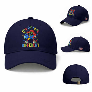 Six Seven Autism Awareness Baseball Cap It Is Ok To Be Different 67 Meme Puzzle TS11 Baseball Cap Universal Fit Dark Blue Print Your Wear