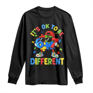 Six Seven Autism Awareness Long Sleeve Shirt It Is Ok To Be Different 67 Meme Puzzle TS11 Black Print Your Wear
