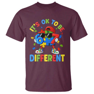 Six Seven Autism Awareness T Shirt It Is Ok To Be Different 67 Meme Puzzle TS11 Maroon Print Your Wear