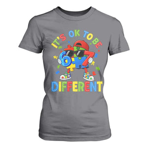 Six Seven Autism Awareness T Shirt For Women It Is Ok To Be Different 67 Meme Puzzle TS11 Charcoal Print Your Wear
