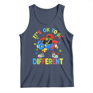 Six Seven Autism Awareness Tank Top It Is Ok To Be Different 67 Meme Puzzle TS11 Navy Print Your Wear