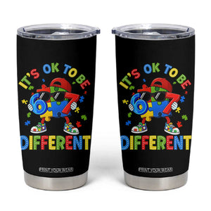 Six Seven Autism Awareness Tumbler Cup It Is Ok To Be Different 67 Meme Puzzle TS11 Black Print Your Wear