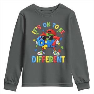 Six Seven Autism Awareness Youth Sweatshirt It Is Ok To Be Different 67 Meme Puzzle TS11 Dark Heather Print Your Wear