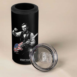 Abraham Lincoln Playing Guitar Vintage American Flag 4 in 1 Can Cooler Tumbler TS11 Print Your Wear