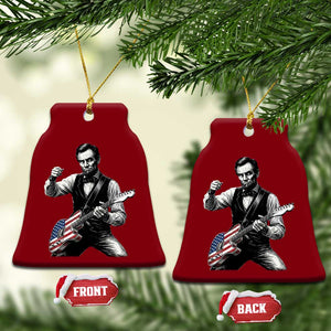 Abraham Lincoln Playing Guitar Vintage American Flag Ceramic Ornament TS11 Print Your Wear